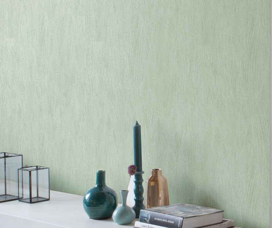 Rasch Allegretto – 540840 Zöld strukturált vakolat mintás vlies tapéta