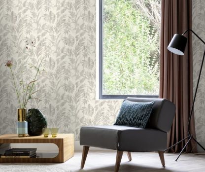 Rasch – Beachhouse – 410556 Szürke pálmalevél mintás vlies tapéta