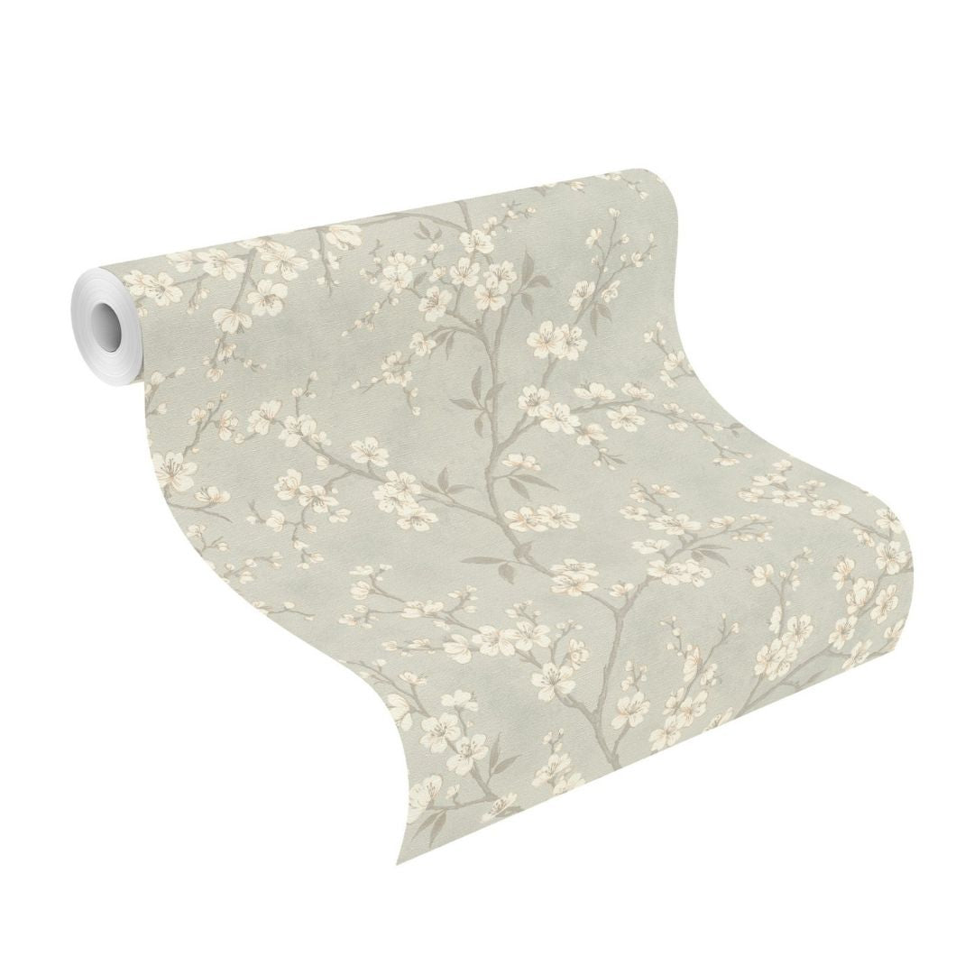 Rasch – Country Charme – 456752 szürke alapon virágmintás vlies tapéta