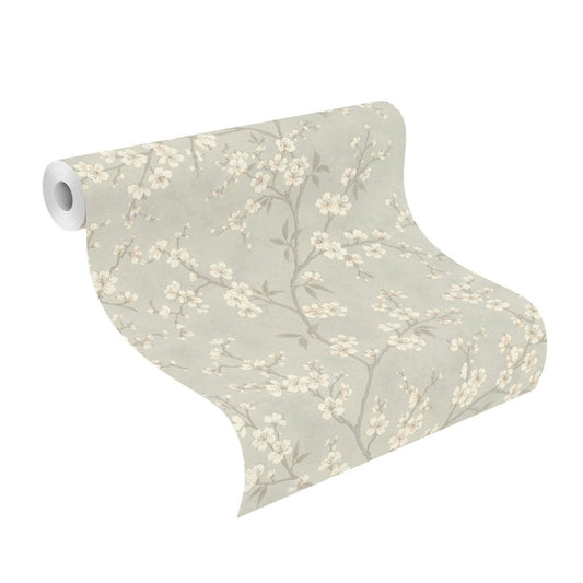 Rasch – Country Charme – 456752 szürke alapon virágmintás vlies tapéta