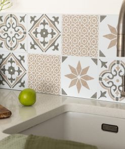 D-C-Fix öntapadós Fehér-bézs-szürke mintás csempehelyettesítő falburkolat 15,25 cm x 15,25 cm 6 db/csom.