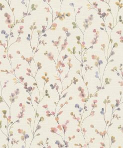 Rasch – Country Charme – 486155 krém textil háttéren színes virágmitás vlies tapéta