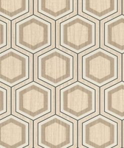 Rasch – Allegretto – 791443 Bézs/Barna geometria mintás vlies tapéta